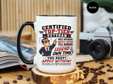 Funny Veteran Coffee Mug, Certified Top Tier Veteran Cup, Military Retirement Gift for Him, Veterans Day Birthday Present, Veteran Humor