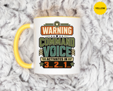 Funny Military Command Voice Mug, Warning Countdown Coffee Cup, Army Dad or Veteran Gift for Him, Retirement Birthday Humor Present