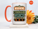Funny Military Command Voice Mug, Warning Countdown Coffee Cup, Army Dad or Veteran Gift for Him, Retirement Birthday Humor Present