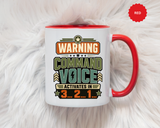 Funny Military Command Voice Mug, Warning Countdown Coffee Cup, Army Dad or Veteran Gift for Him, Retirement Birthday Humor Present