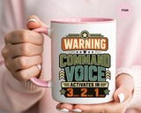 Funny Military Command Voice Mug, Warning Countdown Coffee Cup, Army Dad or Veteran Gift for Him, Retirement Birthday Humor Present