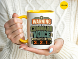 Funny Military Command Voice Mug, Warning Countdown Coffee Cup, Army Dad or Veteran Gift for Him, Retirement Birthday Humor Present