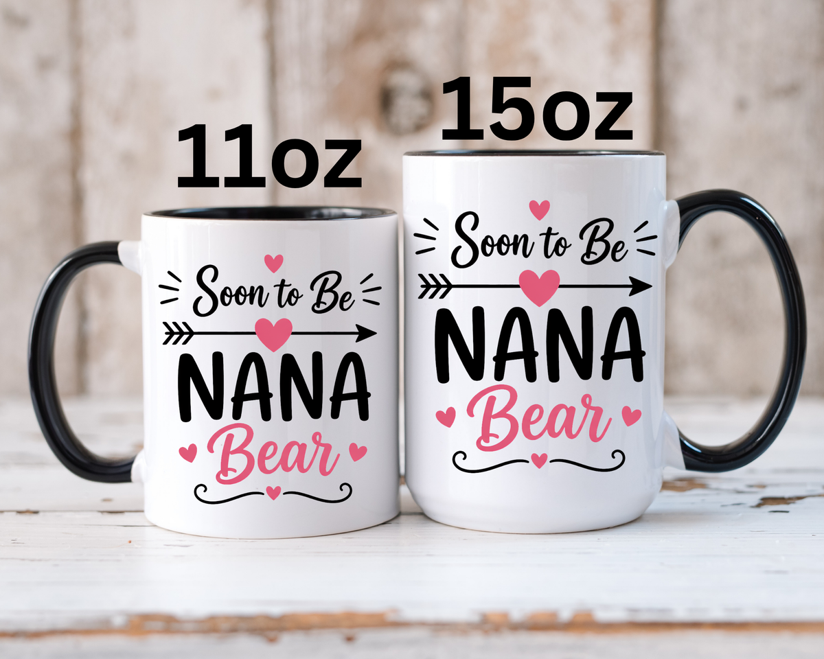 Soon to Be Nana Mug, Pregnancy Announcement Coffee Cup, New Grandma Gift from Daughter, Baby Reveal Keepsake for Mothers Day or Birthday