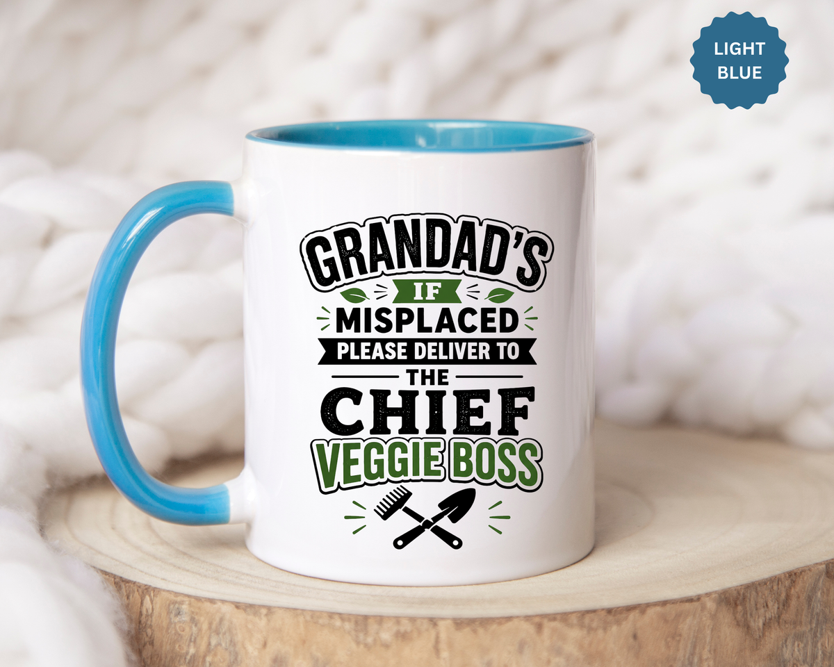 Funny Granddad Gardening Mug, Misplaced Veggie Boss Coffee Cup, Gift for Grandpa Gardener, Fathers Day Birthday Present, Garden Humor