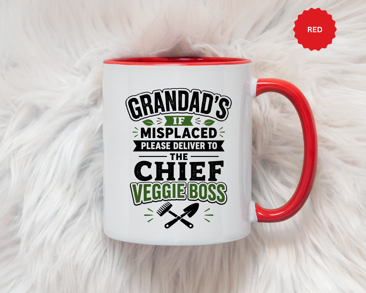 Funny Granddad Gardening Mug, Misplaced Veggie Boss Coffee Cup, Gift for Grandpa Gardener, Fathers Day Birthday Present, Garden Humor