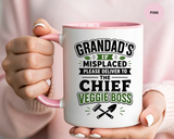Funny Granddad Gardening Mug, Misplaced Veggie Boss Coffee Cup, Gift for Grandpa Gardener, Fathers Day Birthday Present, Garden Humor