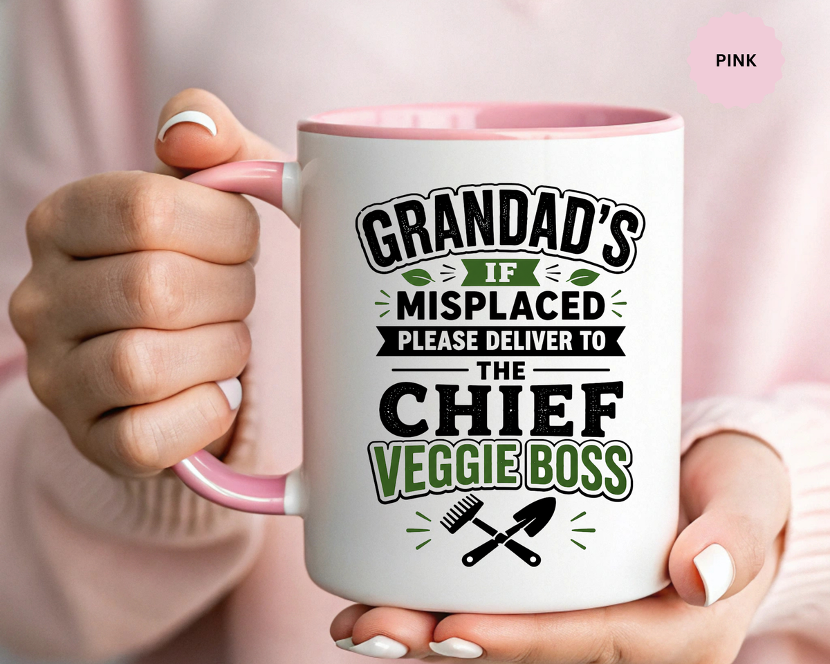 Funny Granddad Gardening Mug, Misplaced Veggie Boss Coffee Cup, Gift for Grandpa Gardener, Fathers Day Birthday Present, Garden Humor