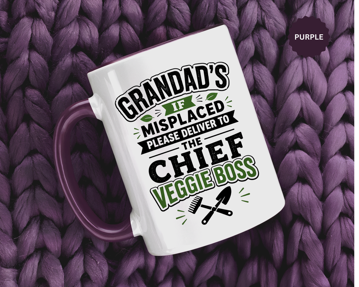 Funny Granddad Gardening Mug, Misplaced Veggie Boss Coffee Cup, Gift for Grandpa Gardener, Fathers Day Birthday Present, Garden Humor