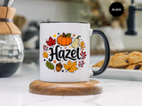 Personalized Fall Name Mug, Custom Hazel Pumpkin Coffee Cup, Autumn Birthday Gift for Her, Thanksgiving Keepsake, Cozy Seasonal Present