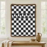 Black and White Checkerboard Blanket, Ghost Pattern Woven Throw, Gothic Room Decor, Spooky Home Accent, Alternative Gift for Teens