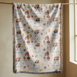 Cute Ghost Halloween Blanket, Spooky Mushroom Throw for Cozy Fall Decor, Whimsical Autumn Sofa Blanket, Halloween Gift for Ghost Lovers