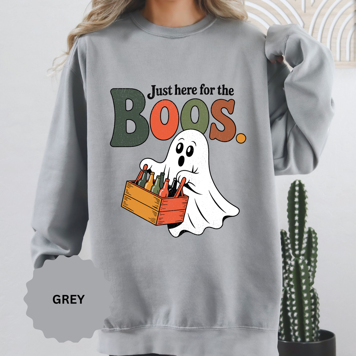 Funny Halloween Ghost Sweatshirt, Where My Boos At Party Pullover, Spooky Season Drinking Gift for Beer Lover, Adult Costume Party Outfit