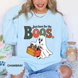 Funny Halloween Ghost Sweatshirt, Where My Boos At Party Pullover, Spooky Season Drinking Gift for Beer Lover, Adult Costume Party Outfit