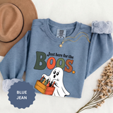 Funny Halloween Ghost Sweatshirt, Where My Boos At Party Pullover, Spooky Season Drinking Gift for Beer Lover, Adult Costume Party Outfit