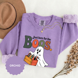 Funny Halloween Ghost Sweatshirt, Where My Boos At Party Pullover, Spooky Season Drinking Gift for Beer Lover, Adult Costume Party Outfit