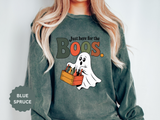 Funny Halloween Ghost Sweatshirt, Where My Boos At Party Pullover, Spooky Season Drinking Gift for Beer Lover, Adult Costume Party Outfit