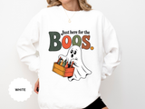 Funny Halloween Ghost Sweatshirt, Where My Boos At Party Pullover, Spooky Season Drinking Gift for Beer Lover, Adult Costume Party Outfit