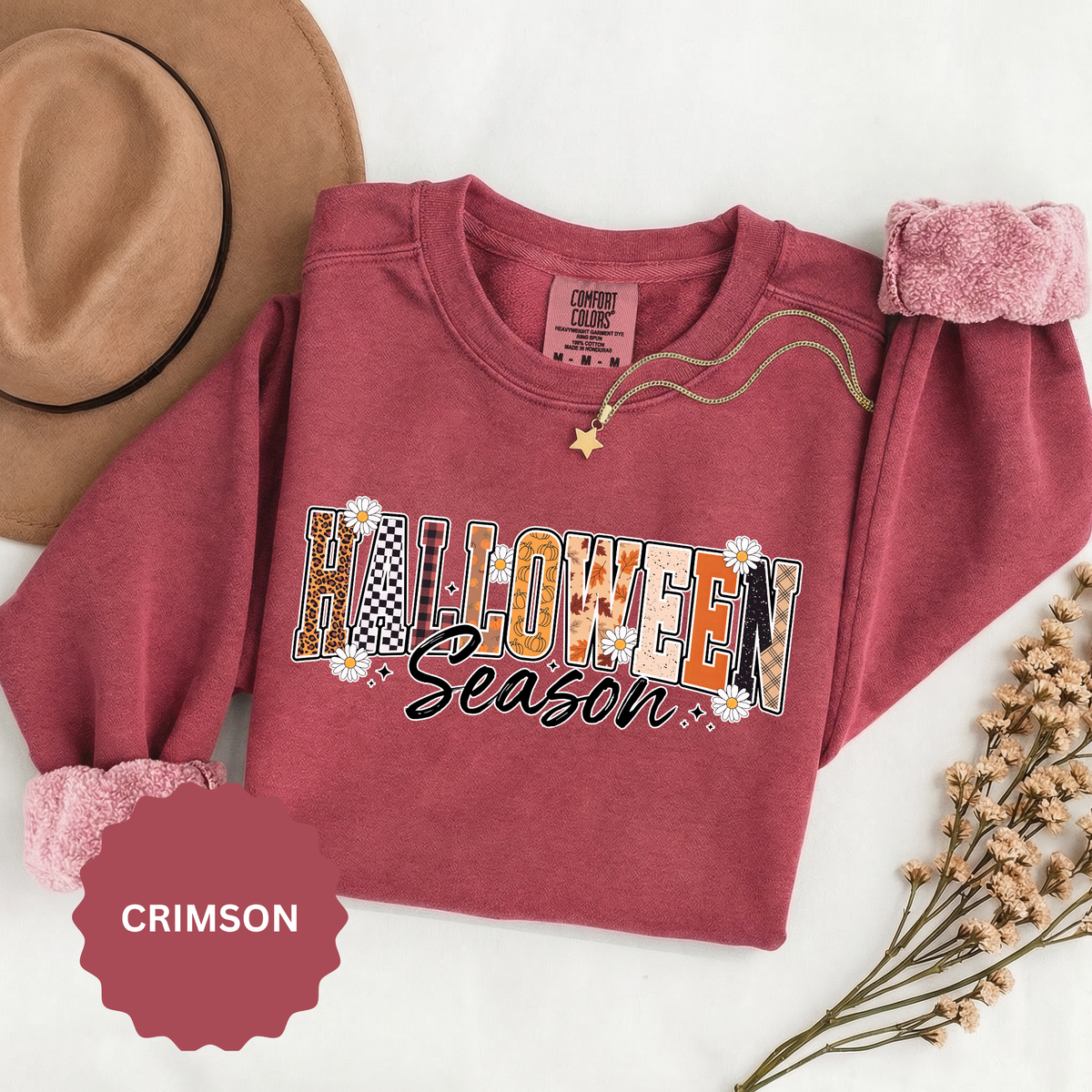 Halloween Season Sweatshirt, Leopard Plaid Pumpkin Letter Pullover, Cute Fall Gift for Women, Spooky October Outfit for Teachers and Moms