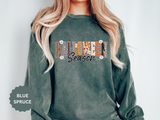 Halloween Season Sweatshirt, Leopard Plaid Pumpkin Letter Pullover, Cute Fall Gift for Women, Spooky October Outfit for Teachers and Moms