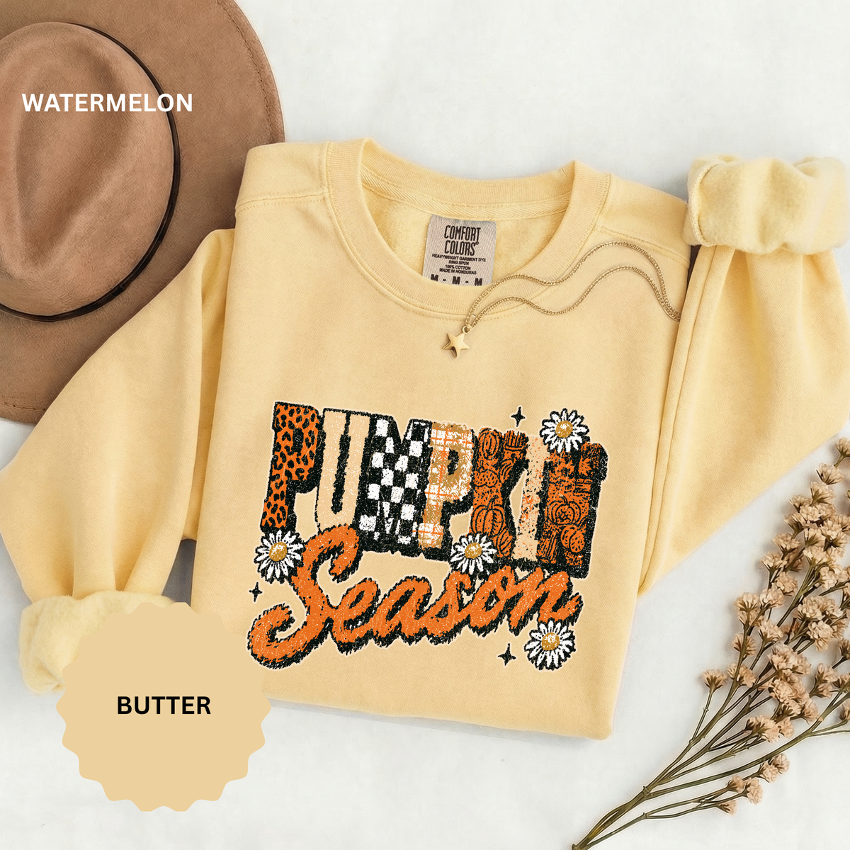 Pumpkin Season Sweatshirt, Retro Leopard Checker Fall Pullover, Cute Autumn Gift for Women, Cozy Thanksgiving October Outfit for Her