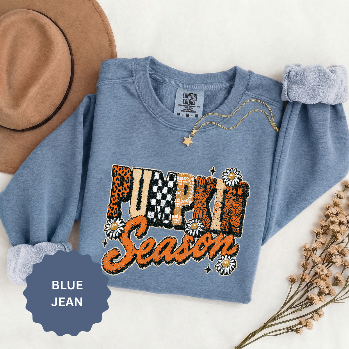 Pumpkin Season Sweatshirt, Retro Leopard Checker Fall Pullover, Cute Autumn Gift for Women, Cozy Thanksgiving October Outfit for Her