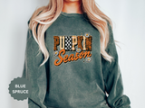 Pumpkin Season Sweatshirt, Retro Leopard Checker Fall Pullover, Cute Autumn Gift for Women, Cozy Thanksgiving October Outfit for Her