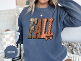 Patchwork Fall Sweatshirt, Floral Leopard Plaid Autumn Pullover, Coquette Bow Seasonal Gift for Women, Cozy Thanksgiving Outfit for Her