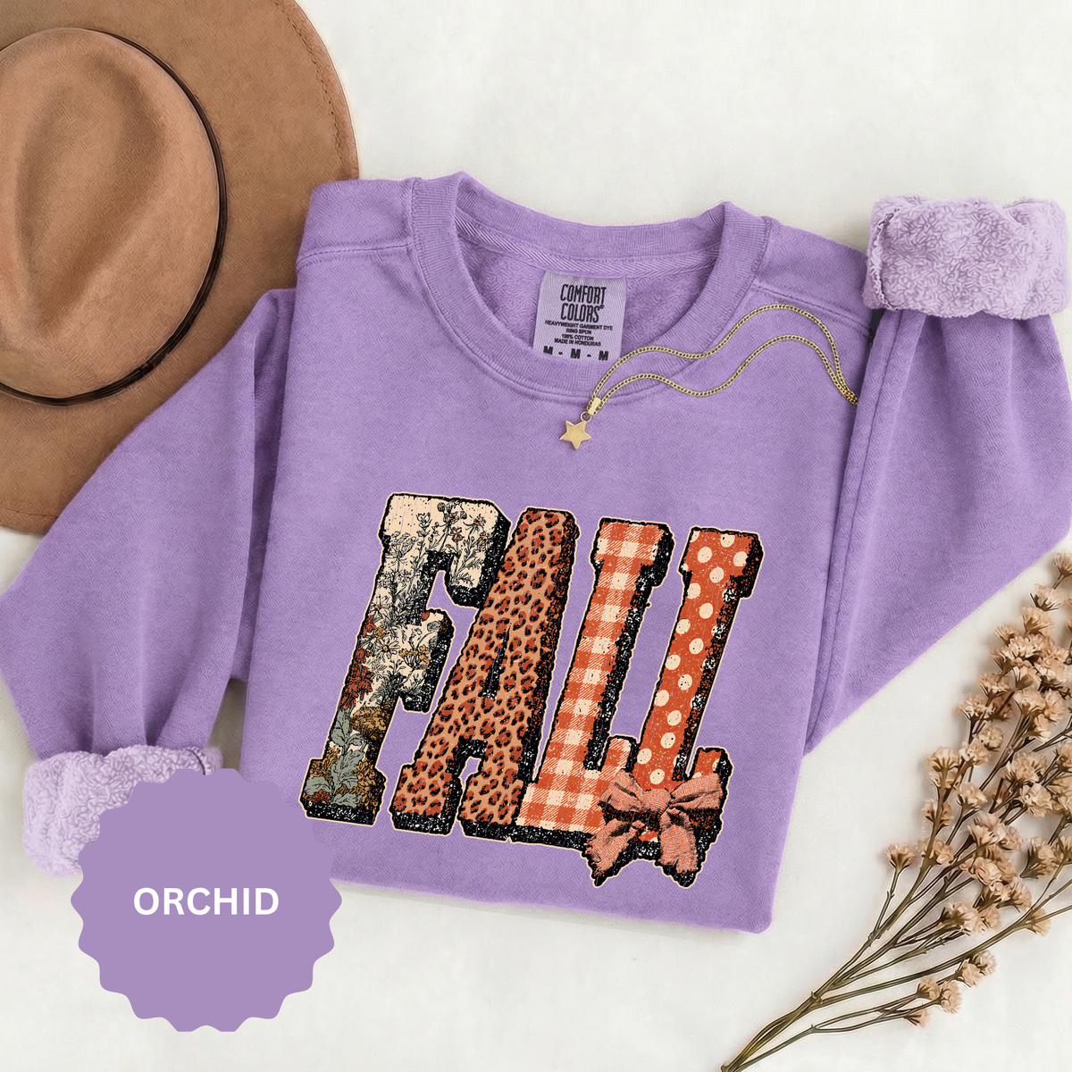 Patchwork Fall Sweatshirt, Floral Leopard Plaid Autumn Pullover, Coquette Bow Seasonal Gift for Women, Cozy Thanksgiving Outfit for Her