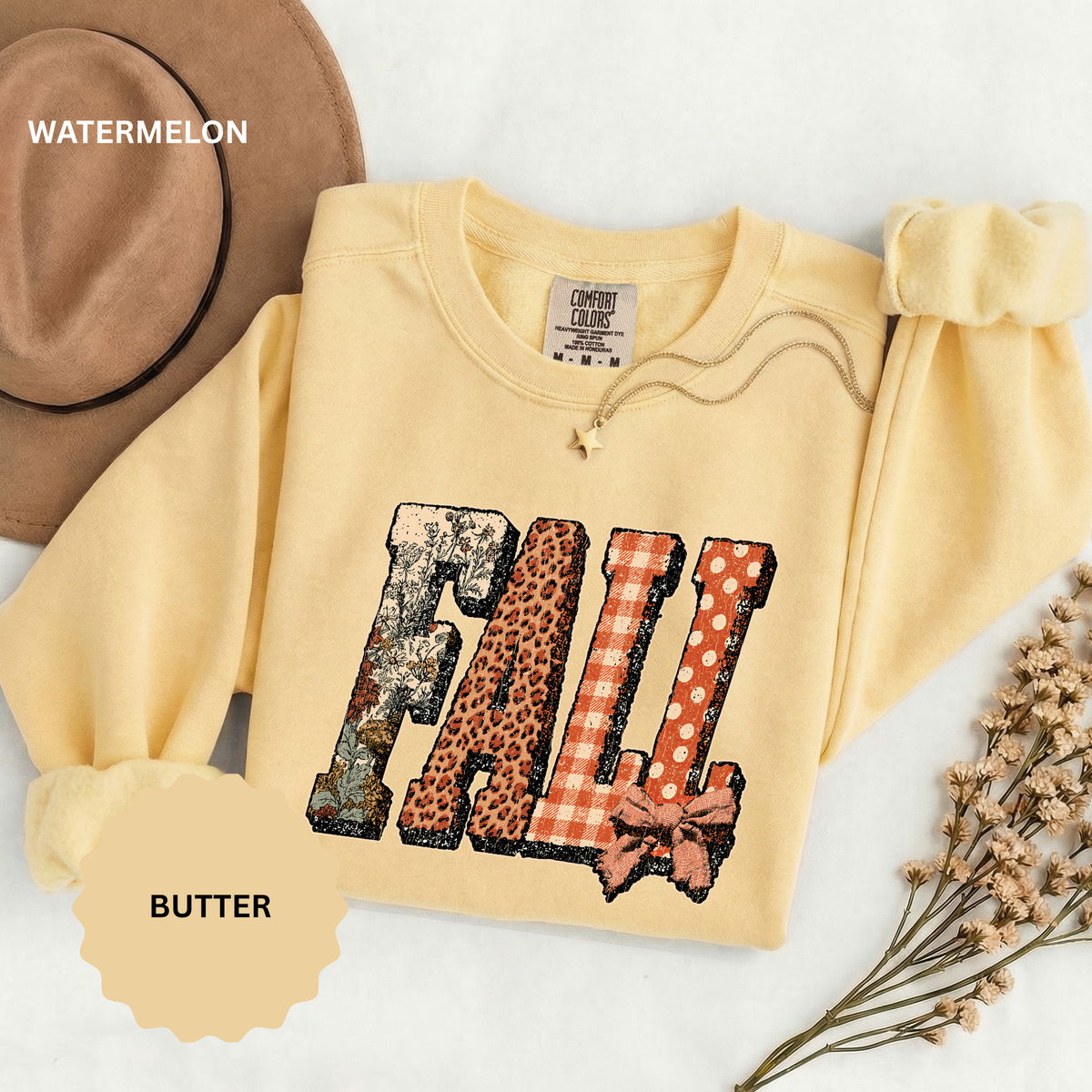 Patchwork Fall Sweatshirt, Floral Leopard Plaid Autumn Pullover, Coquette Bow Seasonal Gift for Women, Cozy Thanksgiving Outfit for Her