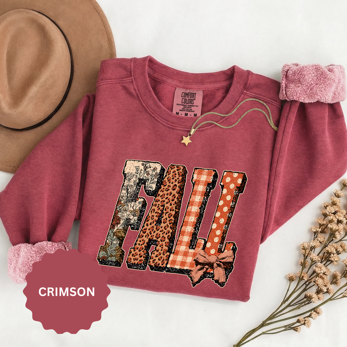 Patchwork Fall Sweatshirt, Floral Leopard Plaid Autumn Pullover, Coquette Bow Seasonal Gift for Women, Cozy Thanksgiving Outfit for Her