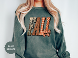 Patchwork Fall Sweatshirt, Floral Leopard Plaid Autumn Pullover, Coquette Bow Seasonal Gift for Women, Cozy Thanksgiving Outfit for Her