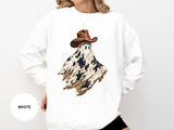 Western Ghost Halloween Sweatshirt, Cowboy Hat Spooky Pullover, Cute Vintage Fall Gift for Cowgirl, Country October Outfit for Women