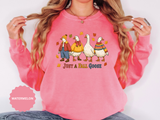 Funny Fall Goose Sweatshirt, Just a Fall Goose Autumn Pullover, Cute Cozy Gift for Bird Lover, Thanksgiving and October Outfit for Her