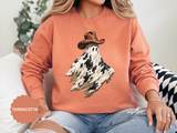 Western Ghost Halloween Sweatshirt, Cowboy Hat Spooky Pullover, Cute Vintage Fall Gift for Cowgirl, Country October Outfit for Women