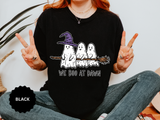 We Boo at Dawn Ghost Shirt, Funny Halloween Witch Broom Graphic Tee, Cute Spooky Season Gift for Friends and Ghost Lovers, October Outfit