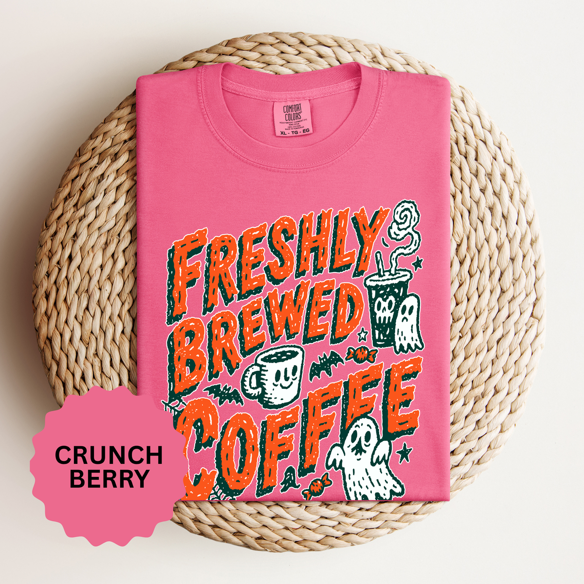 Coffee Lover Halloween Shirt, Freshly Brewed Coffee Ghost T-Shirt, Cute Spooky Season Gift for Barista and Caffeine Fan, Gift for Her
