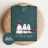 We Boo at Dawn Ghost Shirt, Funny Halloween Witch Broom Graphic Tee, Cute Spooky Season Gift for Friends and Ghost Lovers, October Outfit