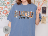 Halloween Season Shirt, Leopard Plaid Pumpkin Letter Graphic Tee, Cute Fall Gift for Women, Spooky October Outfit for Teachers and Moms
