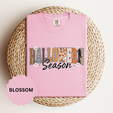 Halloween Season Shirt, Leopard Plaid Pumpkin Letter Graphic Tee, Cute Fall Gift for Women, Spooky October Outfit for Teachers and Moms