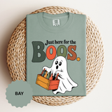 Funny Halloween Ghost Shirt, Where My Boos At Graphic Tee, Spooky Season Drinking Gift for Beer Lover, Fun Adult Costume Party Outfit