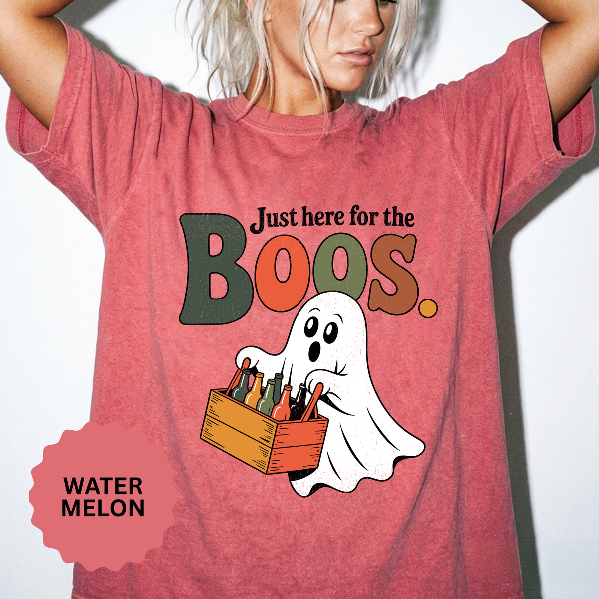Funny Halloween Ghost Shirt, Where My Boos At Graphic Tee, Spooky Season Drinking Gift for Beer Lover, Fun Adult Costume Party Outfit