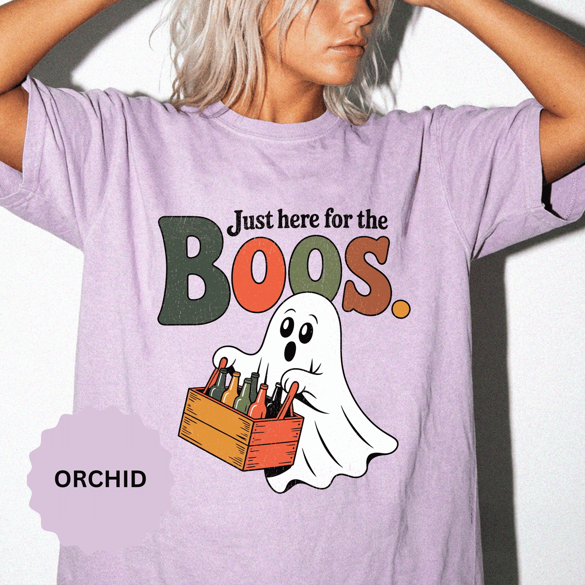 Funny Halloween Ghost Shirt, Where My Boos At Graphic Tee, Spooky Season Drinking Gift for Beer Lover, Fun Adult Costume Party Outfit