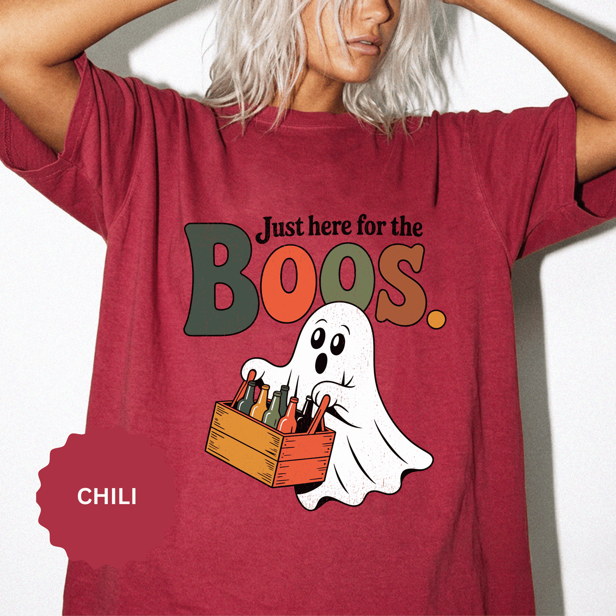 Funny Halloween Ghost Shirt, Where My Boos At Graphic Tee, Spooky Season Drinking Gift for Beer Lover, Fun Adult Costume Party Outfit
