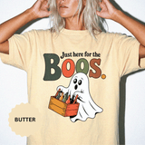 Funny Halloween Ghost Shirt, Where My Boos At Graphic Tee, Spooky Season Drinking Gift for Beer Lover, Fun Adult Costume Party Outfit
