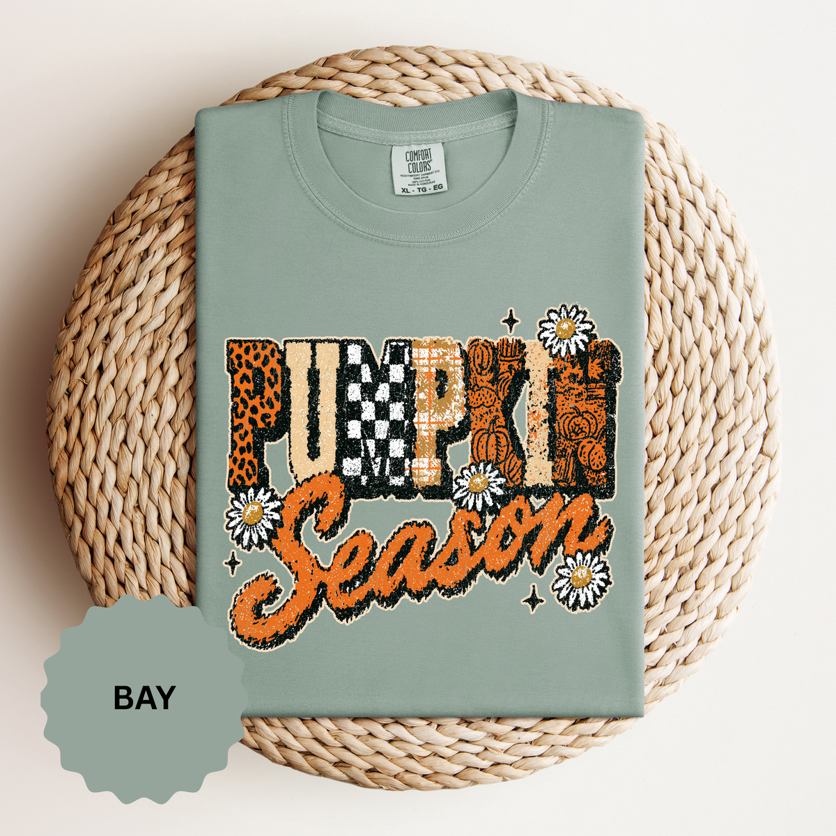 Pumpkin Season Shirt, Retro Leopard Checker Fall Graphic Tee, Cute Autumn Gift for Women, Cozy Thanksgiving October Outfit for Her