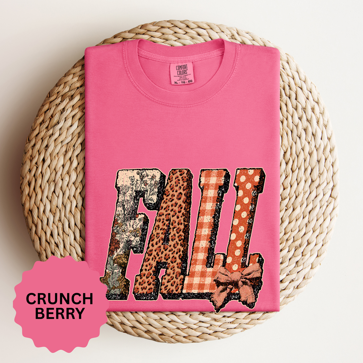 Patchwork Fall Shirt, Floral Leopard Plaid Autumn Graphic Tee, Coquette Bow Seasonal Gift for Women, Cozy Thanksgiving Outfit for Her