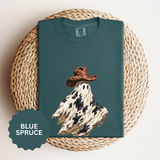Western Ghost Halloween Shirt, Cowboy Hat Spooky Graphic Tee, Cute Vintage Fall Gift for Cowgirl, Country October Outfit for Women