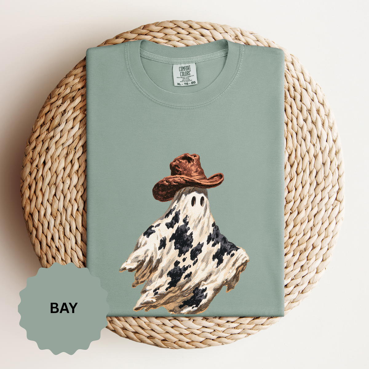 Western Ghost Halloween Shirt, Cowboy Hat Spooky Graphic Tee, Cute Vintage Fall Gift for Cowgirl, Country October Outfit for Women