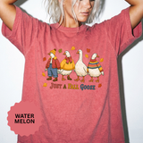 Funny Fall Goose Shirt, Just a Fall Goose Autumn Graphic Tee, Cute Cozy Gift for Bird Lover, Thanksgiving and October Outfit for Her