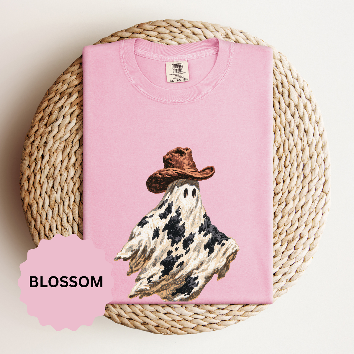 Western Ghost Halloween Shirt, Cowboy Hat Spooky Graphic Tee, Cute Vintage Fall Gift for Cowgirl, Country October Outfit for Women